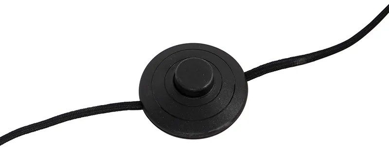 Lampada da terra di design nera con vetro fumé - Dome