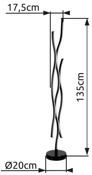 Globo 67206S - Lampada LED da terra GERONIMO LED/28W/230V 3000K nero