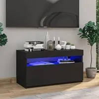 Mobile Porta TV con Luci LED Nero 75x35x40 cm 804393