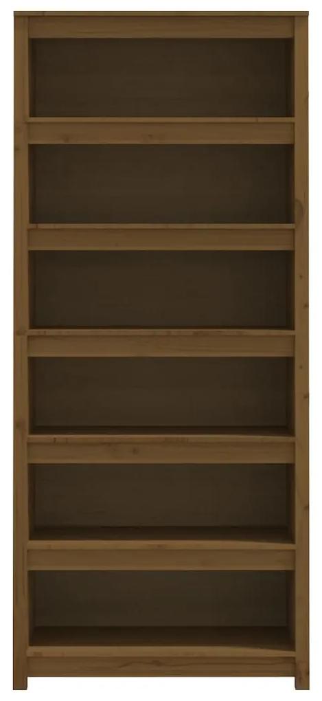 Libreria marrone miele 80x35x183 cm in legno massello di pino