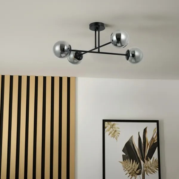 Brilagi - Plafoniera MALIVA 4xE14/15W/230V nero/fumé