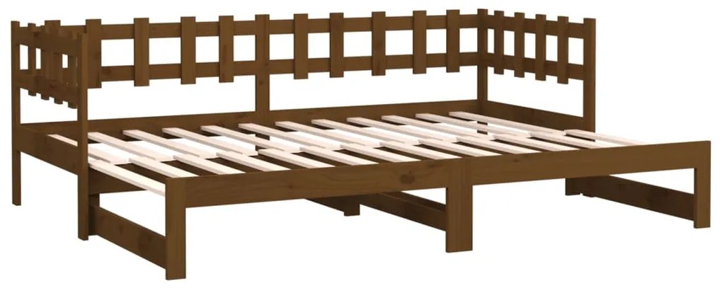 Dormeuse Estraibile Miele 2x(90x190) cm Legno Massello di Pino