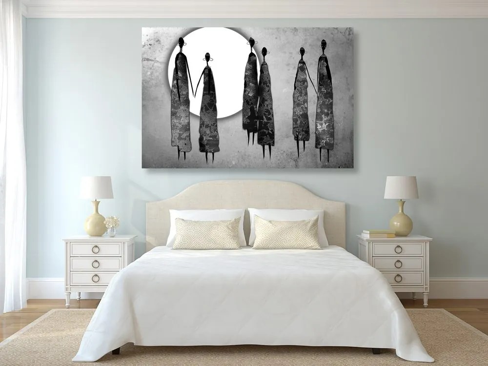 Quadro su tela – Donne africane in bianco e nero