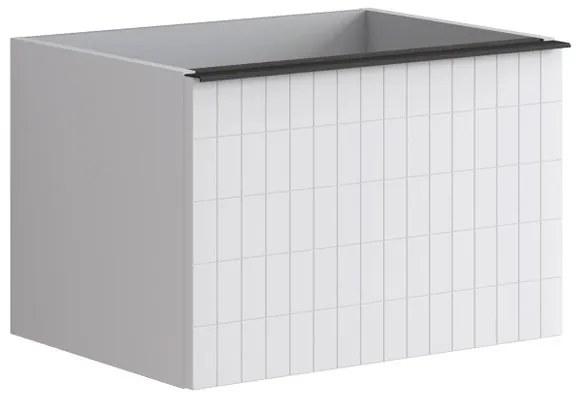 Mobile da bagno sospeso sotto lavabo L 60 x H 40 x P 45.5 cm bianco laccato opaco, 1 cassetto Pixel grid