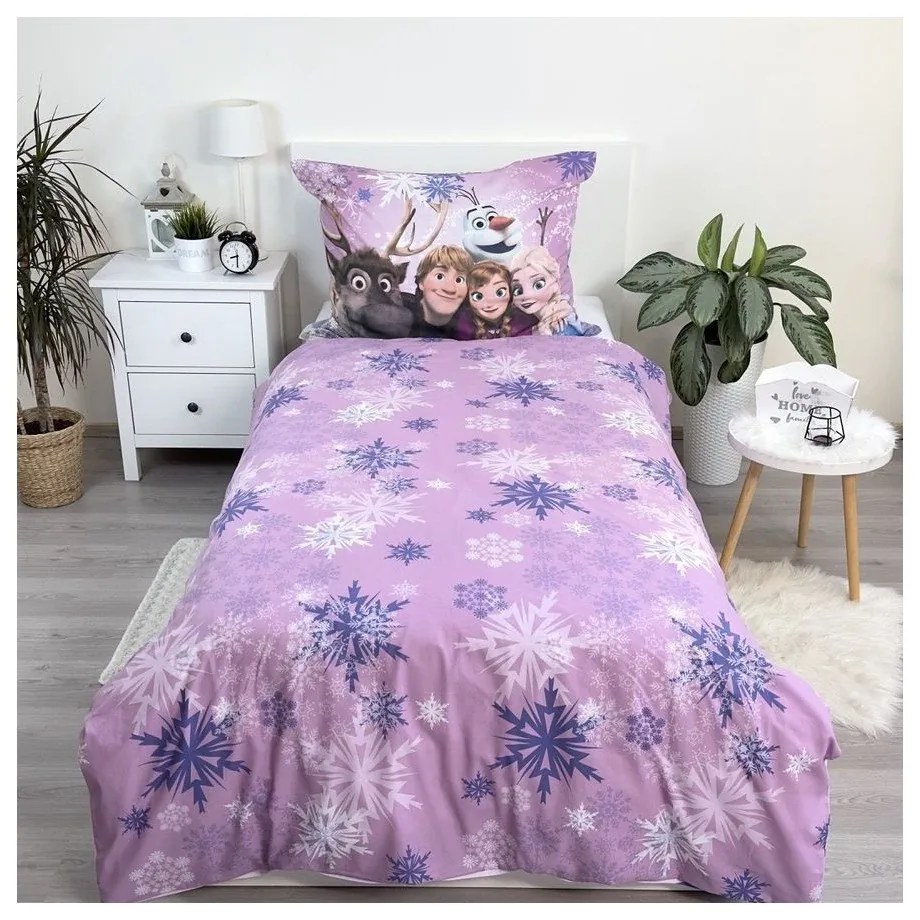 Biancheria da letto per bambini in cotone per letto singolo 140x200 cm Frozen - Jerry Fabrics