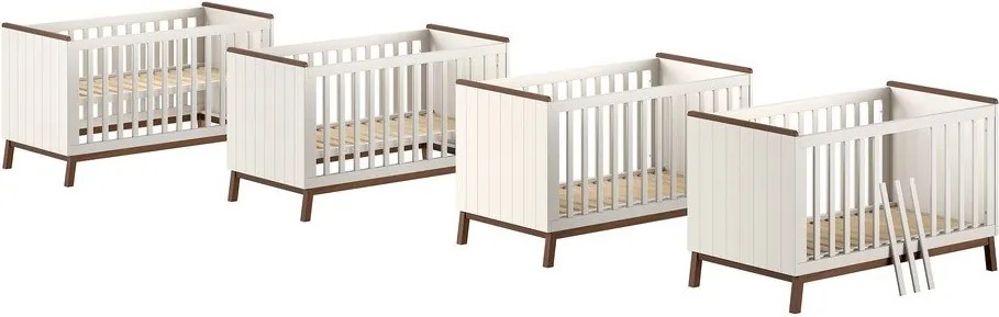 Lettino beige in pino massiccio con sponde rimovibili/con altezza regolabile 70x140 cm Sezane – Vipack