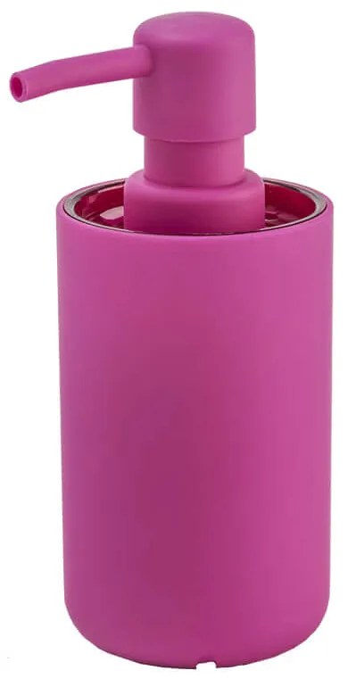 Dispenser da appoggio Serie True Colors di Cipì in resina soft touch fucsia