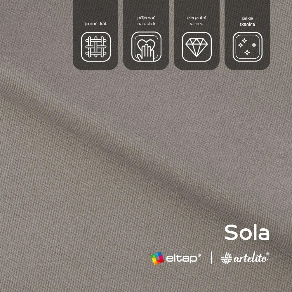 Divano angolare marrone chiaro allungabile (con penisola a sinistra/a U) con rivestimento in velluto Feraria – ELTAP