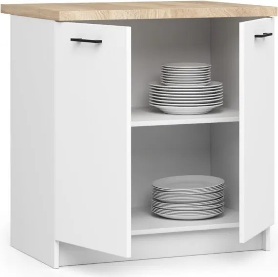 Cucina Lineare 240 Cm Moderna Componibile Bianco Opaco Emma V1