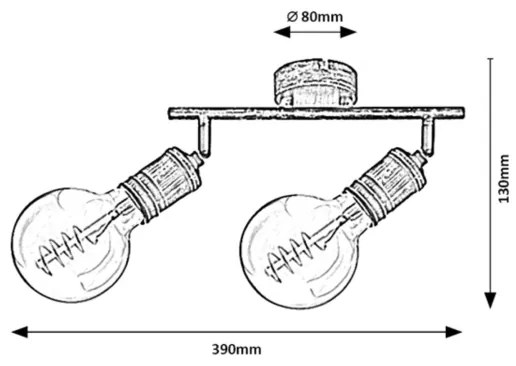 Rabalux 3215 - Faretto FIDEL 2xE27/25W/230V