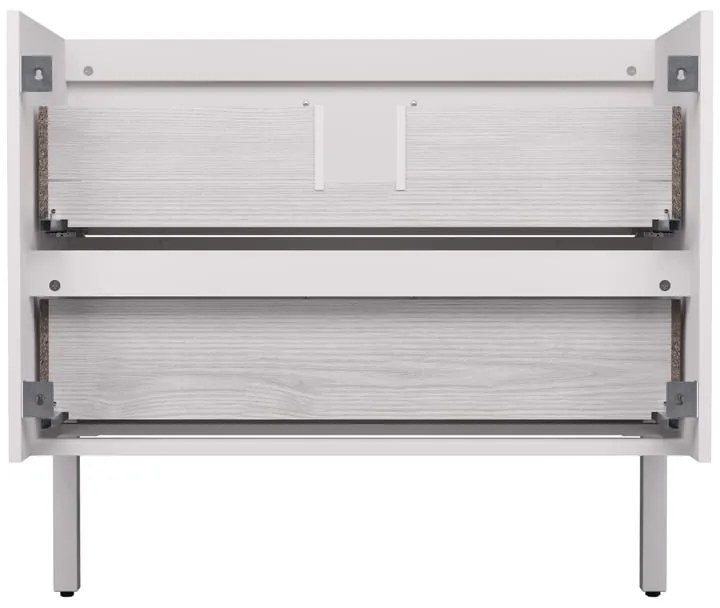 Mobile da bagno a terra sotto lavabo L 90 x H 57 x P 48.1 cm bianco laccato opaco, 2 cassetti SENSEA Charm