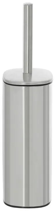 Portascopino satinato con setole nere e contenitore estraibile