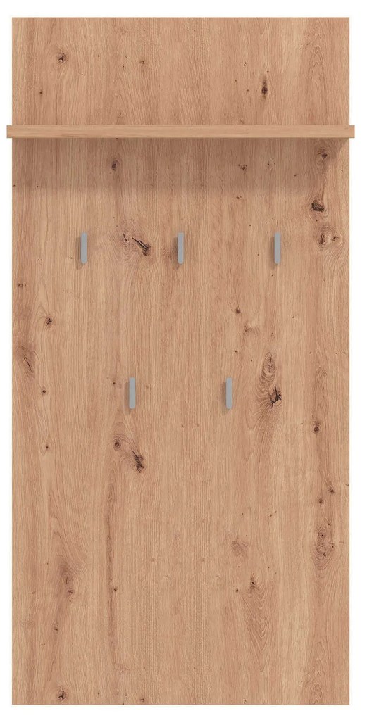 OLLIE - attaccapanni da parete moderno con mensola colore rovere