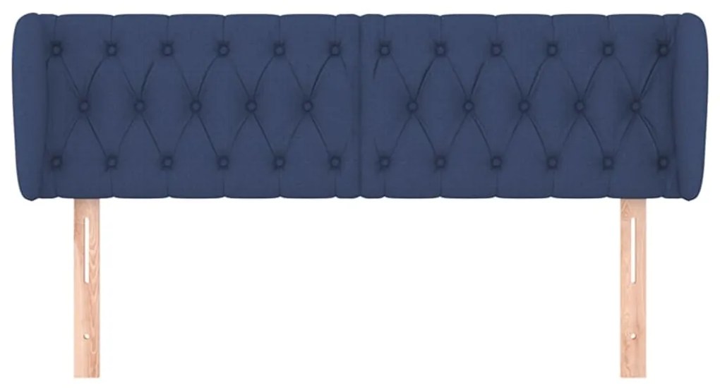 Testiera ad orecchio blu 147x23x78/88cm in tessuto