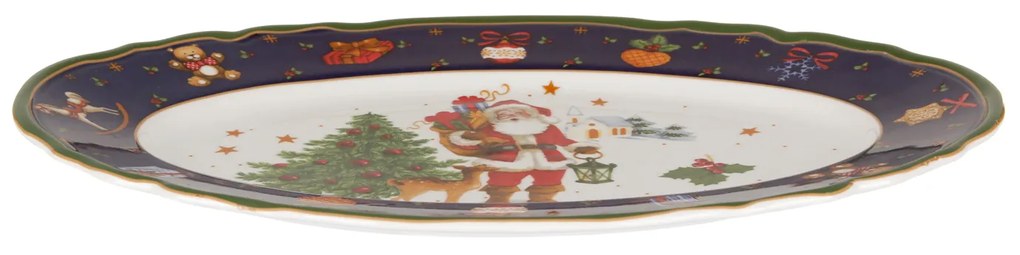 Piatto portata Natale 36x25,5 cm Babbo Natale