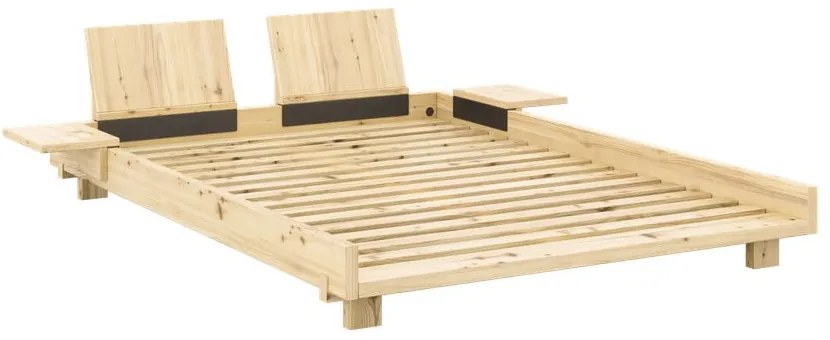 Letto matrimoniale in legno di pino con rete color naturale 180x200 cm Social Bed - Karup Design