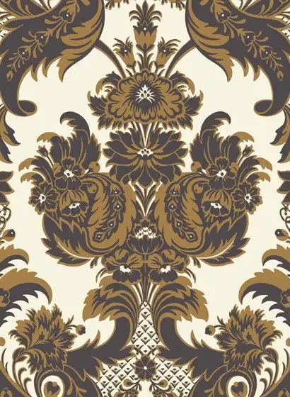 Wyndham - Designtapete von Cole & Son - Black & Gold