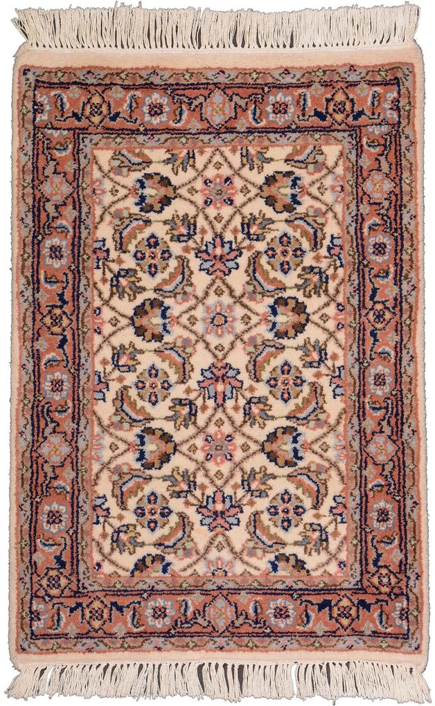 Sarouk Tappeto 60 x 90 Beige (Indian) Annodato A Mano