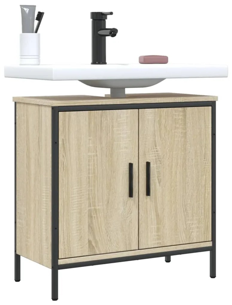 Mobile lavabo bagno rovere sonoma 60x30x60 cm legno multistrato