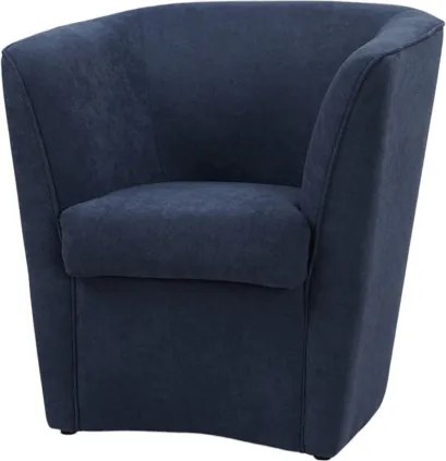 Poltrona Blu in tessuto antimacchia moderna imbottita