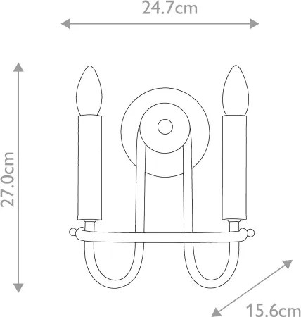 Kichler KL-CAPITOL-HILL2-PNBR - Lampada da parete CAPITOL HILL 2xE14/40W/230V dorata