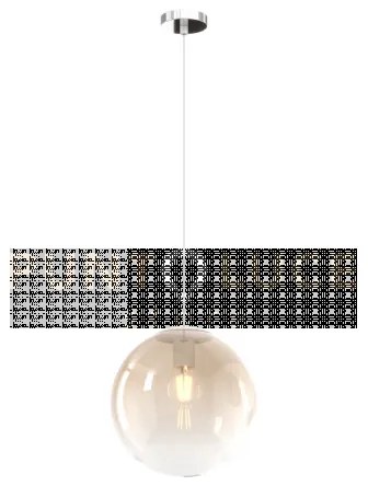 Sospensione cromo 1 luce vetro medio ambra 1194cr-s25-am