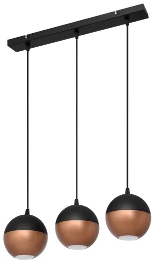 Lampadario LED a sospensione con filo MIDWAY 3xGU10/4,8W/230V nero/rame