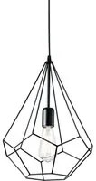 Sospensione Industrial-Minimal Ampolla-3 Metallo Nero 1 Luce E27