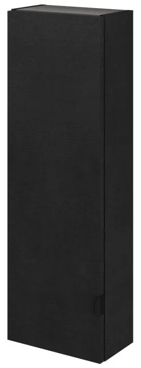 Pensile bagno Neo rovere nero in vetro SENSEA, 1 anta apertura da sinistra P 17 x L 30 x H 90 cm