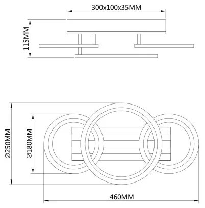 Globo 67360D3 - Plafoniera LED BLEVINS LED/21W/230V 3000/4200/600K 25x46cm