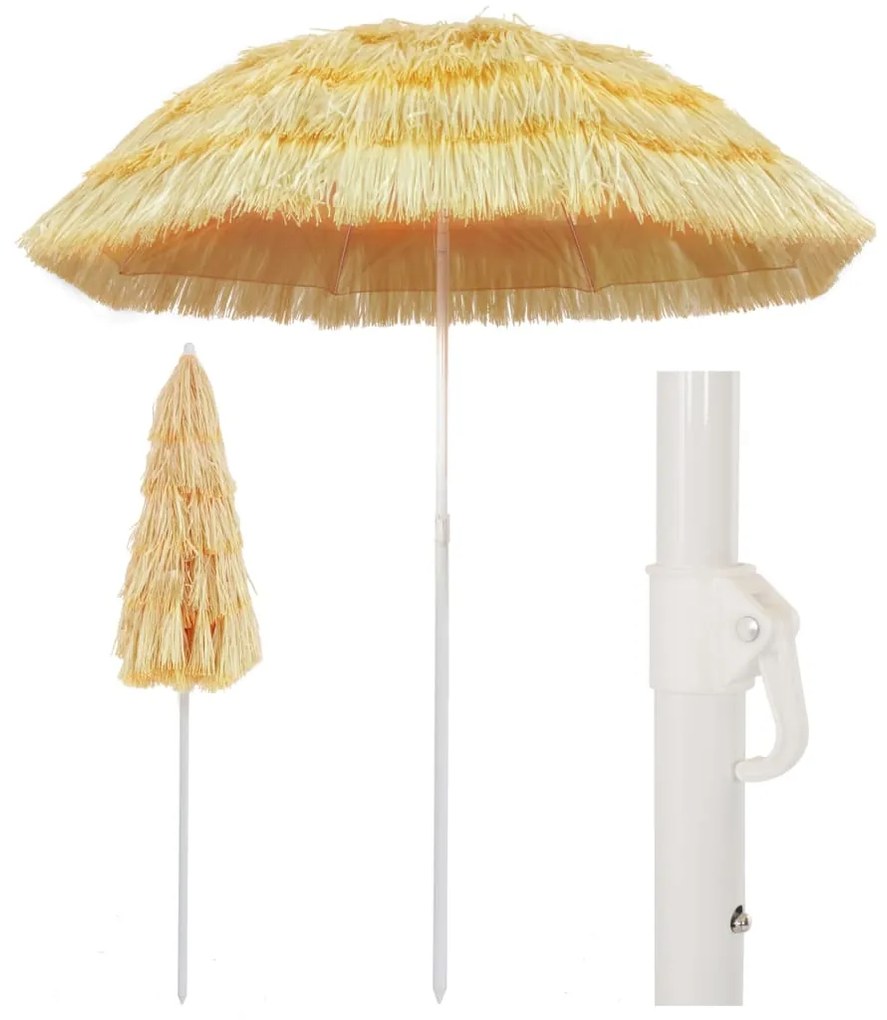 Ombrellone Da Spiaggia Naturale 180 Cm İn Stile Hawaiano /