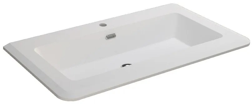 Lavabo a incasso rettangolare Bohemia H 2 cm in resina bianco