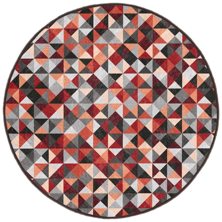 Tappeto rotondo rosso/grigio lavabile ø 80 cm Ignite – Mila Home