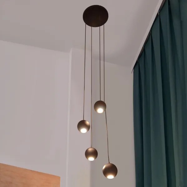 Lampadario LED a sospensione con filo MIDWAY 4xGU10/4,8W/230V nero