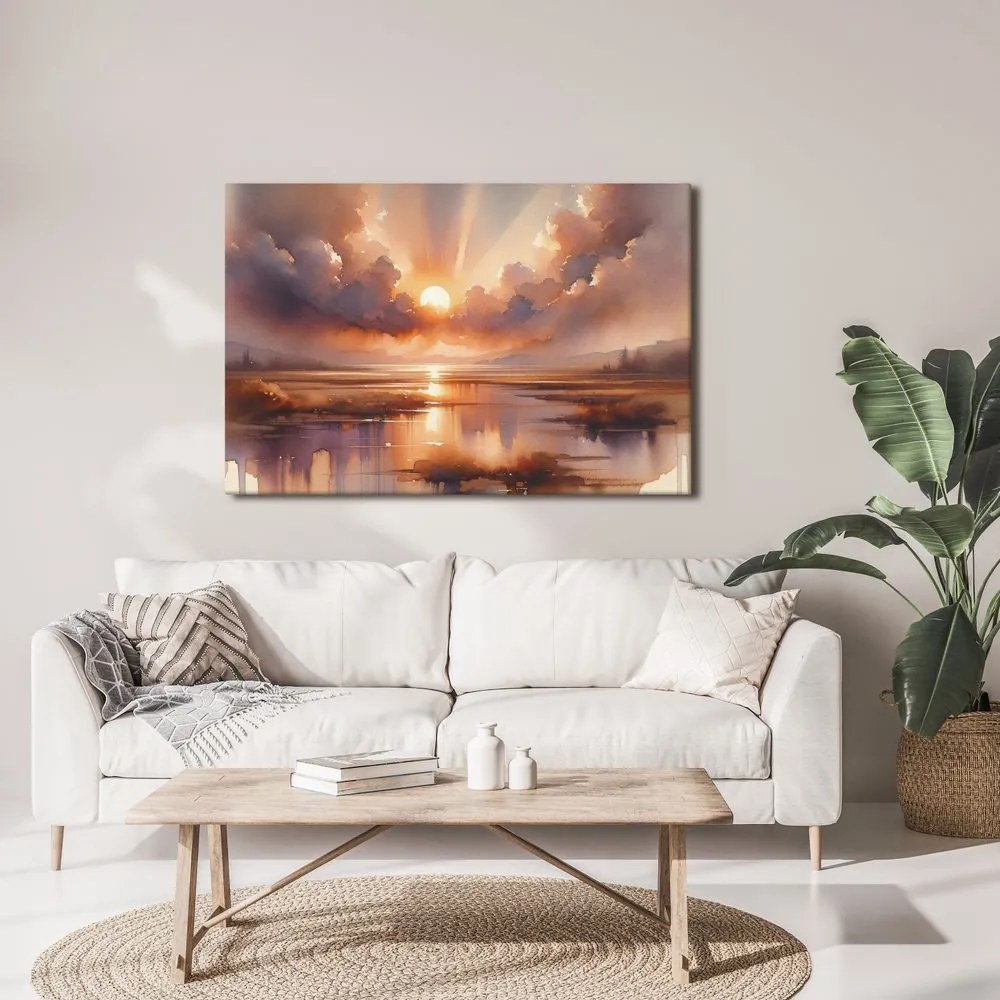Quadro su tela – Tramonto sul paesaggio