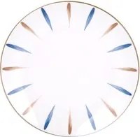 Piatto fondo in Porcellana pennellato blu marrone 19,3 cm Petali