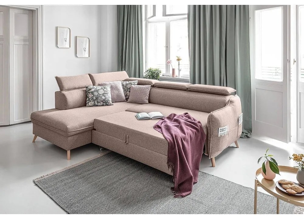 Divano letto angolare beige (angolo sinistro) Sweet Harmony - Miuform