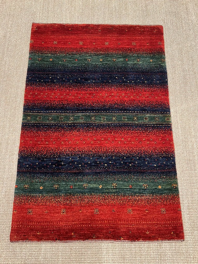 Loribaft Tappeto 80 x 120 Verde (Iran) Annodato A Mano