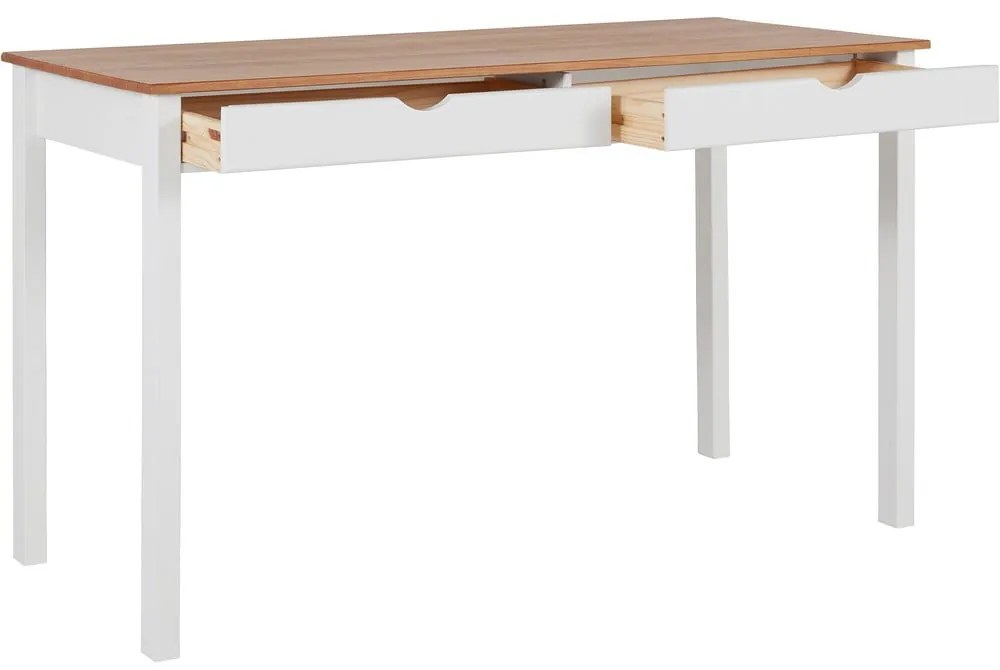 Tavolo da lavoro bianco e marrone, lunghezza 140 cm Gava - Støraa