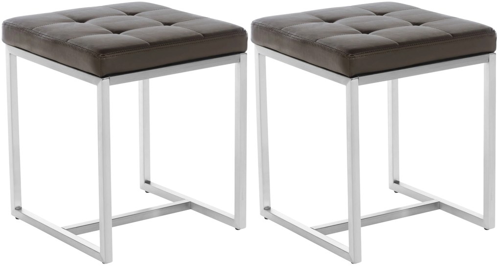 Set Di 2 Sgabelli Barci İn Acciaio Inossidabile / Braun