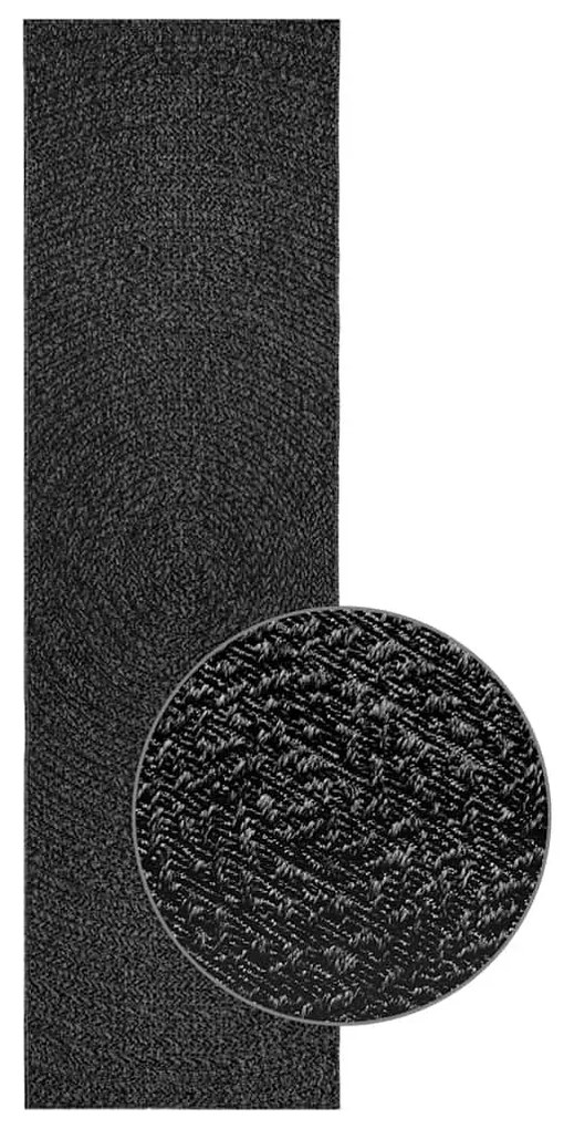 Tappeto Zızur Antracite 80x250 Cm Aspetto Iuta Interni Esterni /