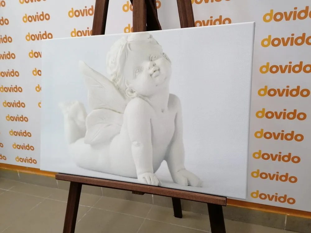 Stampa su tela – Statua d'angelo adorabile
