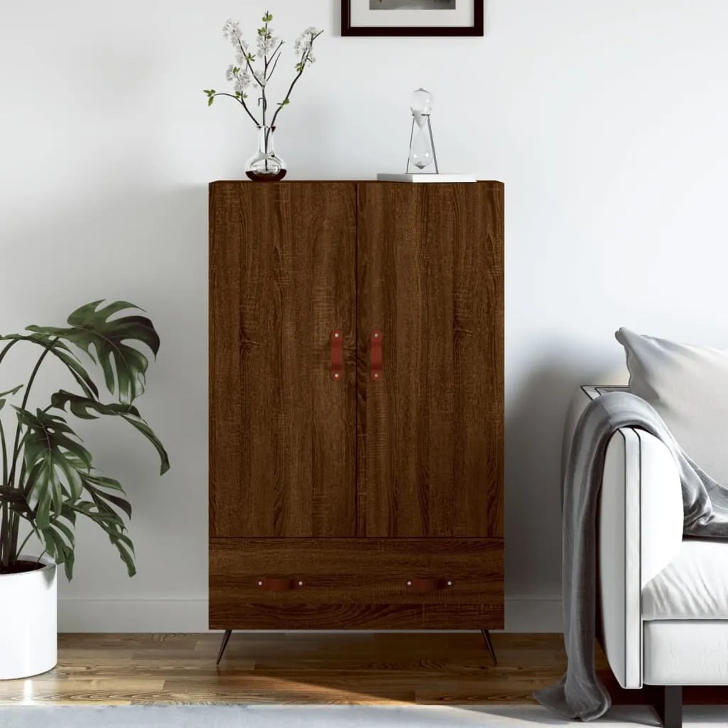 Credenza Rovere Marrone 69,5x31x115 Cm İn Legno Multistrato /