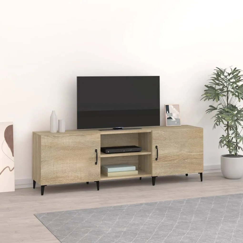 Mobile porta tv rovere sonoma 150x30x50 cm in legno multistrato