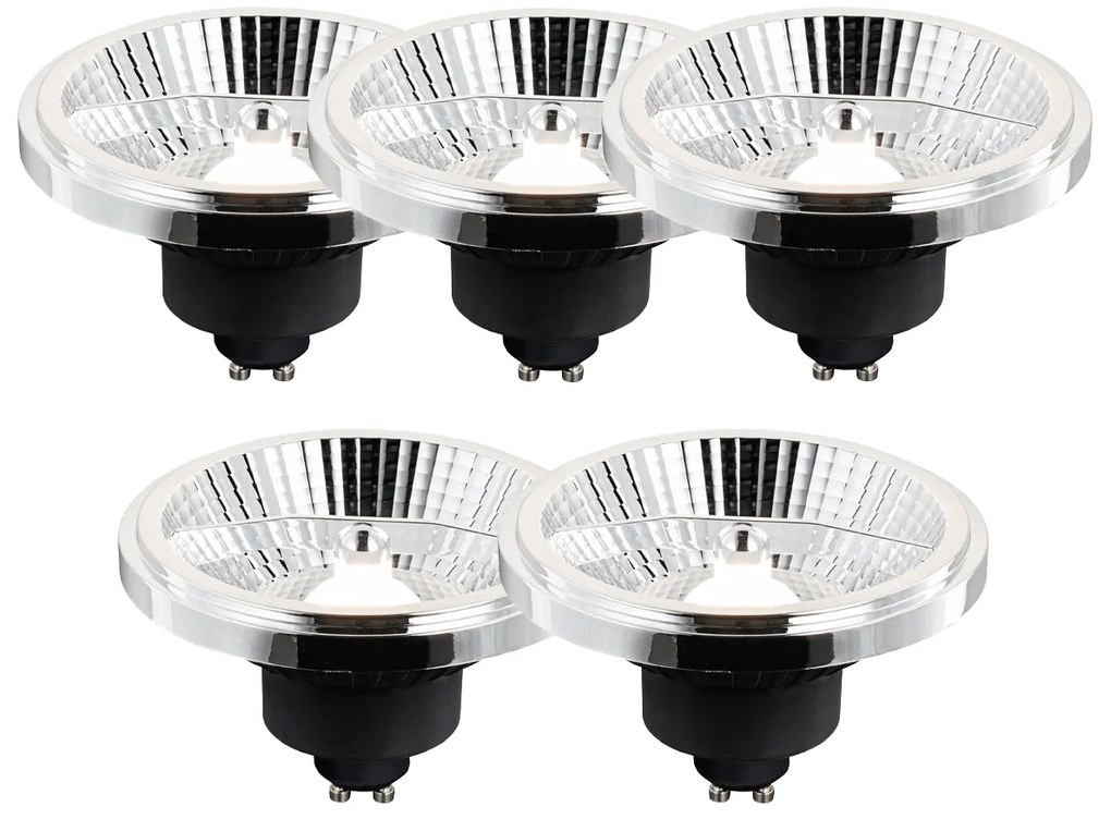 Set di 5 lampadine LED GU10 AR111 dimmerabili a 3 fasi in Kelvin 10W 800 lm 2700 - 3700K