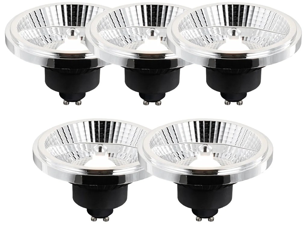 Set di 5 lampadine LED GU10 dimmerabili a 3 livelli AR111 10W 700lm 2200-6500K