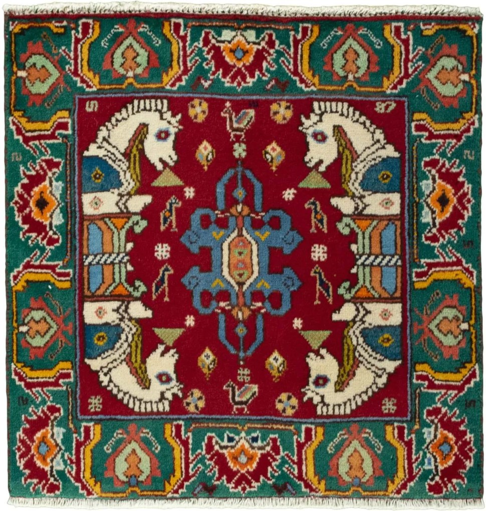 Shiraz Tappeto persiano 60x70 Rosso (Iran) Annodato A Mano