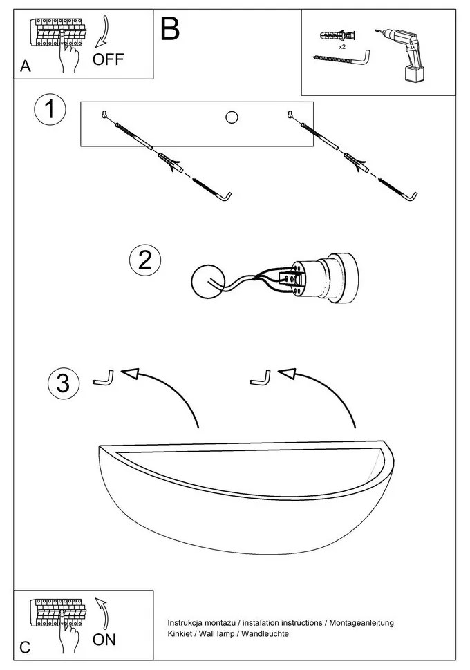 Lampada da parete in ceramica Arto - Sollux