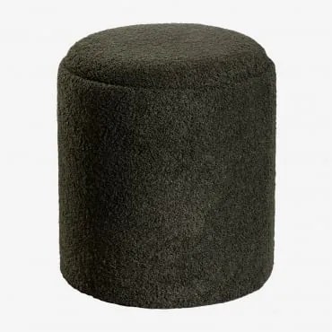 Puff Con Vassoio E Contenitore In Ciniglia Ø40 Cm Berkeleni Ø40 Cm & Ciniglia Verde Salvia - Sklum
