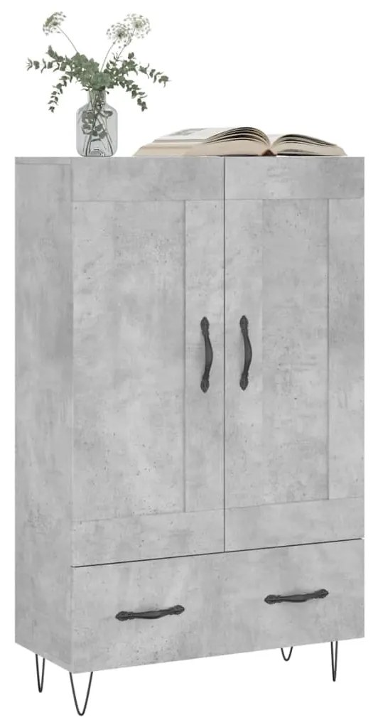 Credenza grigio cemento 69,5x31x115 cm in legno multistrato